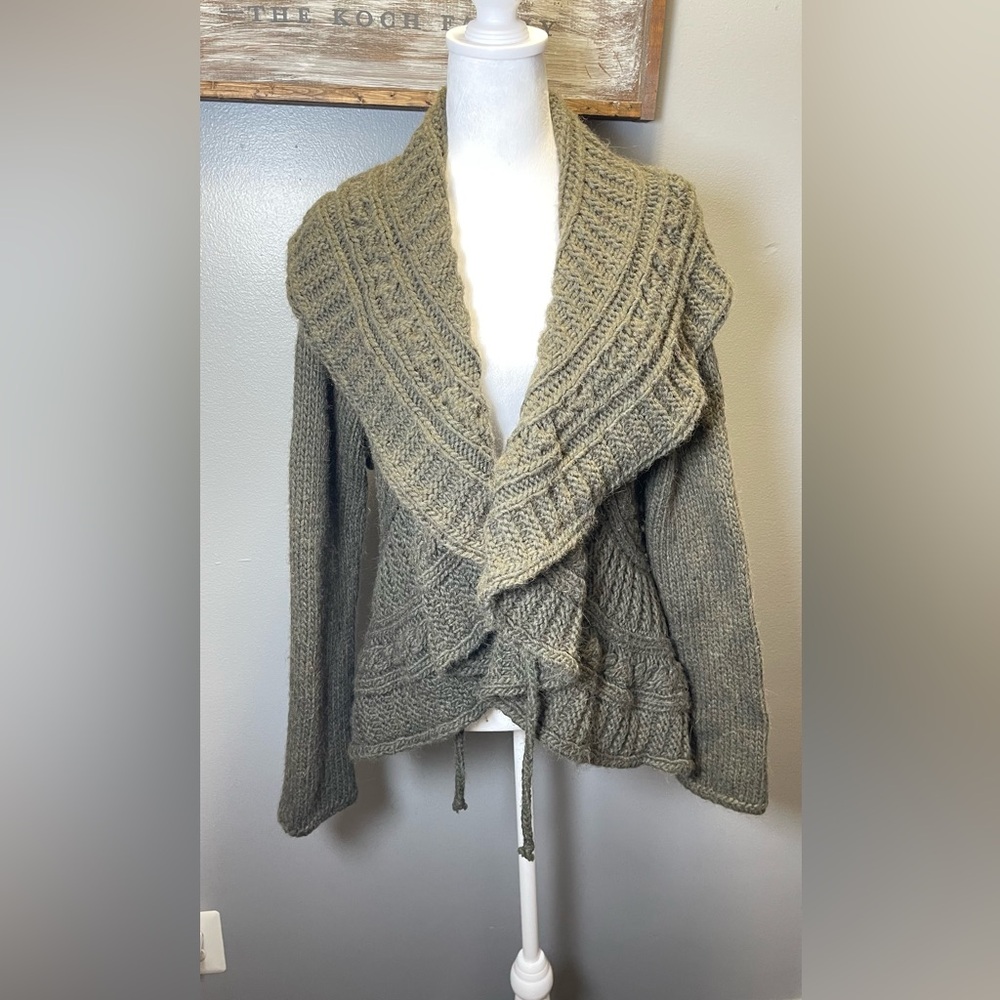 Anthropologie Olive Green Cardigan Sweater